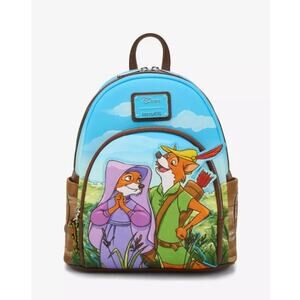 Loungefly Disney Robin Hood & Maid Marian Sky Mini Backpack NWT